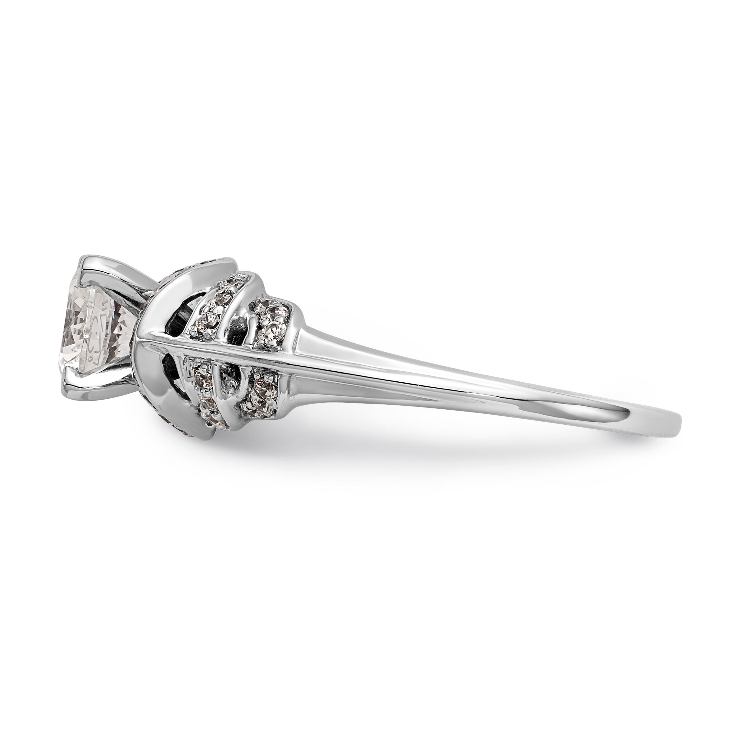 14K Weißgold Verlobungsring mit Diamant in Krappenfassung