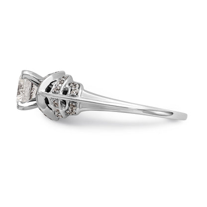 14K Weißgold Verlobungsring mit Diamant in Krappenfassung