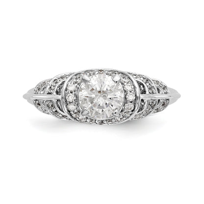 14K Weißgold Verlobungsring mit Diamant in Krappenfassung