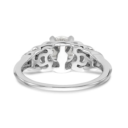 14K Weißgold Verlobungsring mit Diamant in Krappenfassung