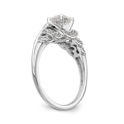 14K Weißgold Verlobungsring mit Diamant in Krappenfassung