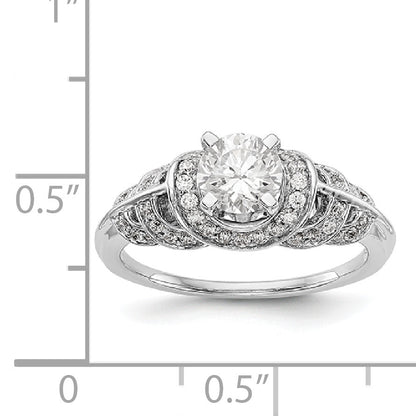 14K Weißgold Verlobungsring mit Diamant in Krappenfassung
