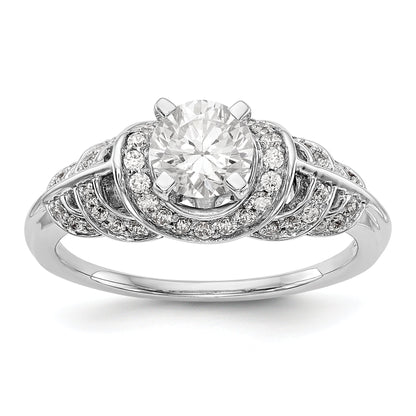 14K Weißgold Verlobungsring mit Diamant in Krappenfassung