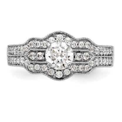 14K Weißgold Verlobungsring mit Diamant in Krappenfassung
