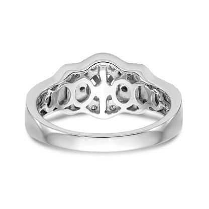 14K Weißgold Verlobungsring mit Diamant in Krappenfassung