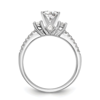 14K Weißgold Diamant-Verlobungsring mit Krappenfassung