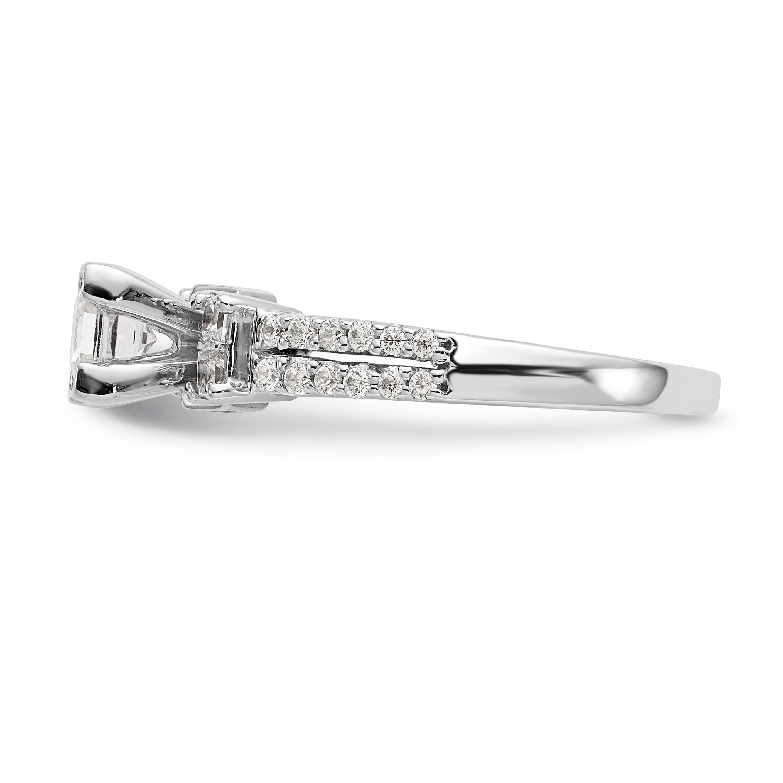 14K Weißgold Diamant-Verlobungsring mit Krappenfassung