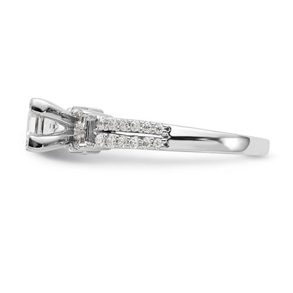14K Weißgold Diamant-Verlobungsring mit Krappenfassung