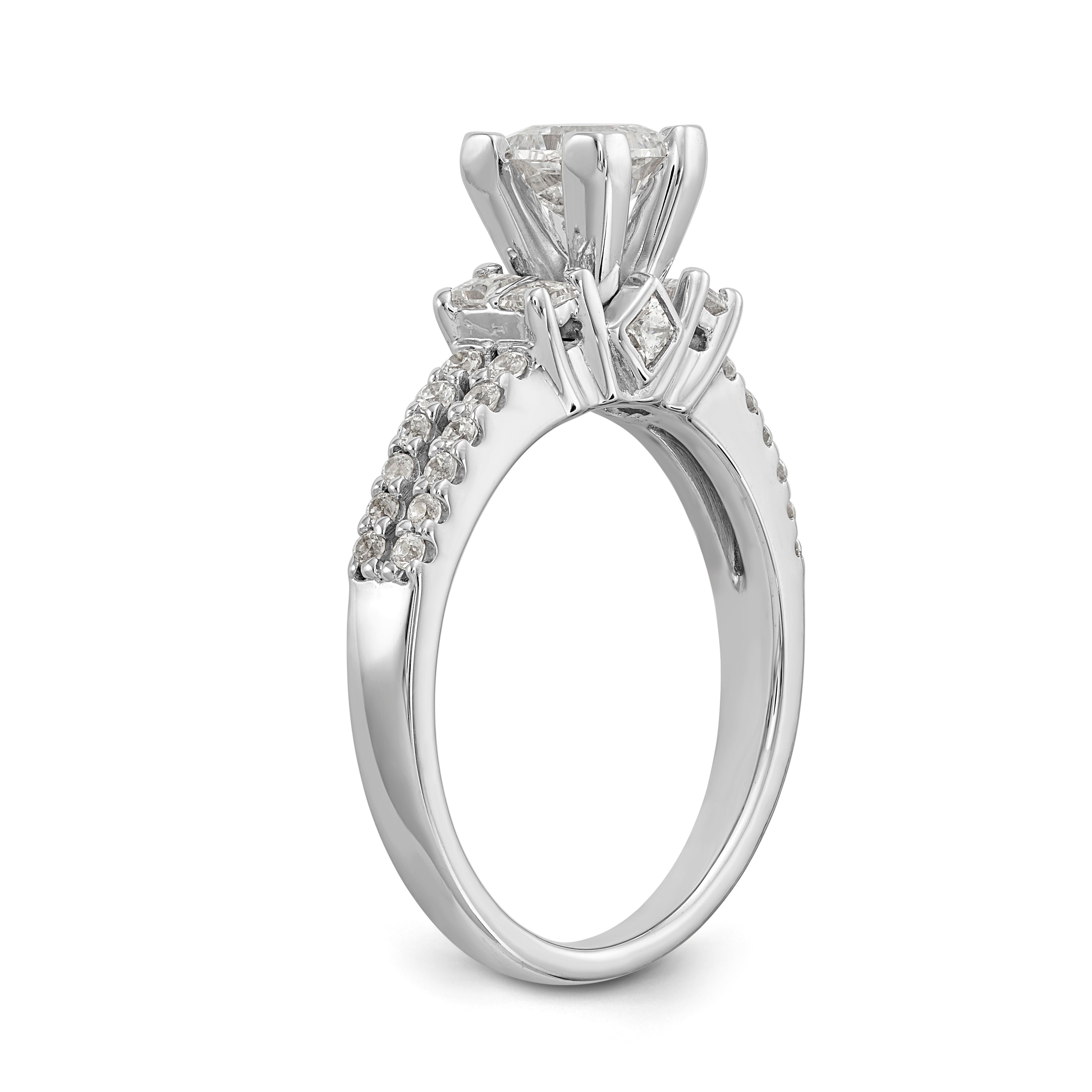 14K Weißgold Diamant-Verlobungsring mit Krappenfassung