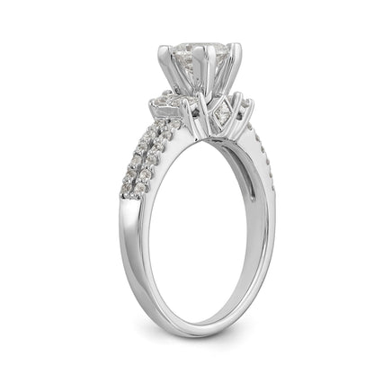 14K Weißgold Diamant-Verlobungsring mit Krappenfassung
