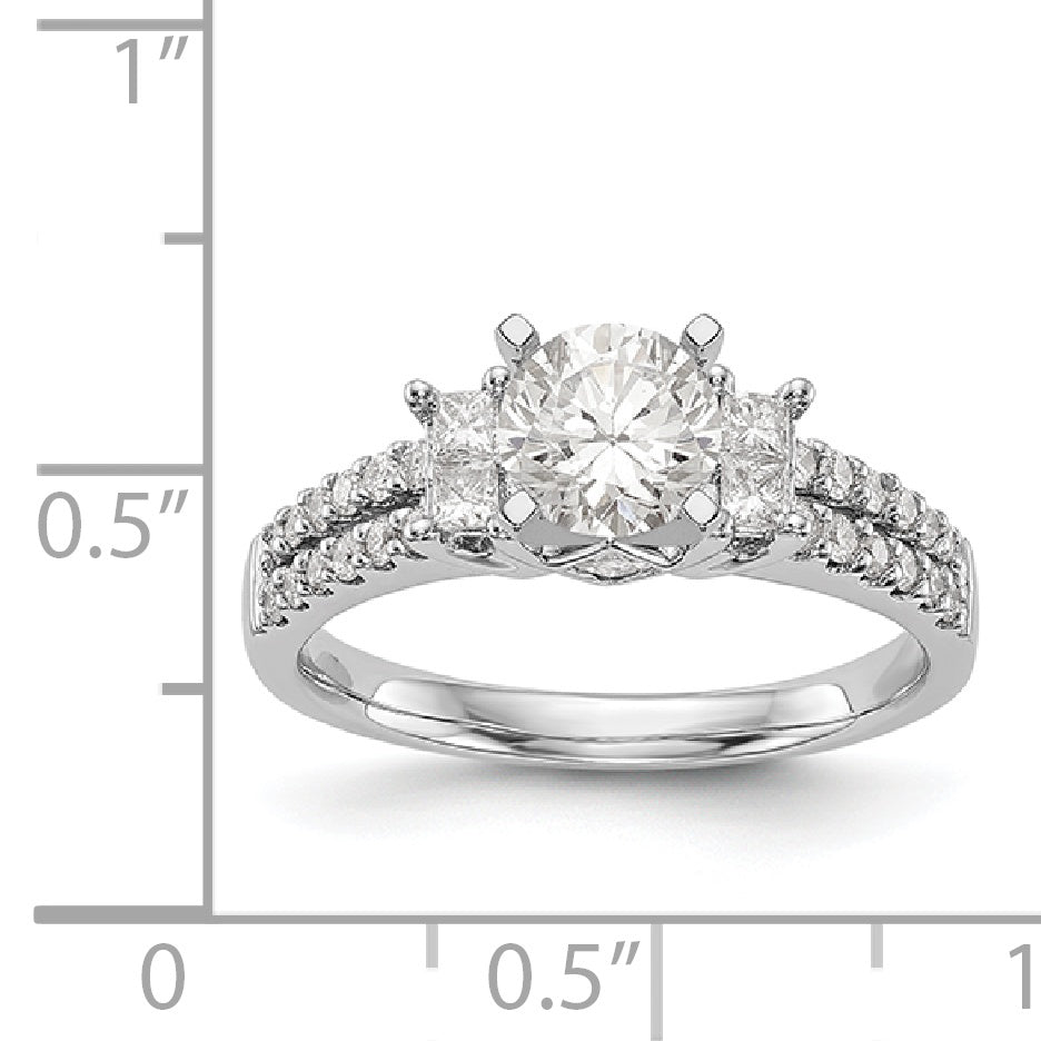 14K Weißgold Diamant-Verlobungsring mit Krappenfassung