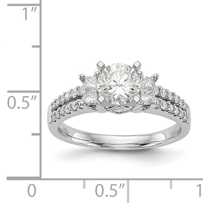 14K Weißgold Diamant-Verlobungsring mit Krappenfassung