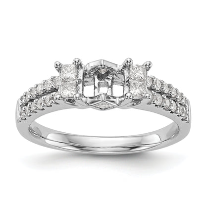 14K Weißgold Diamant-Verlobungsring mit Krappenfassung
