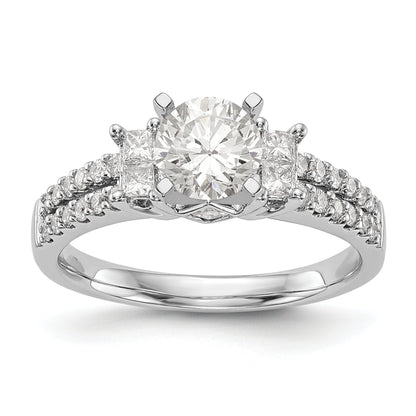 14K Weißgold Diamant-Verlobungsring mit Krappenfassung