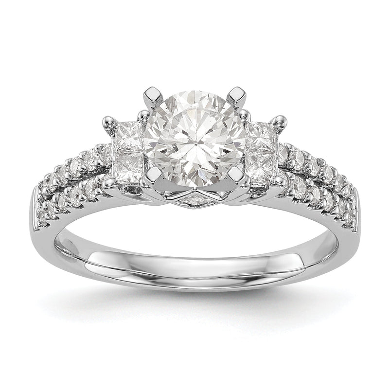 14K Weißgold Diamant-Verlobungsring mit Krappenfassung