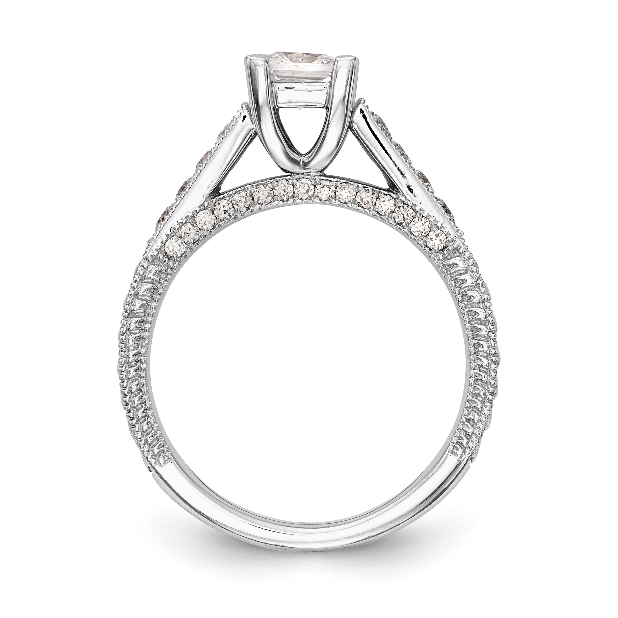 14K Weißgold Verlobungsring mit simuliertem Diamanten