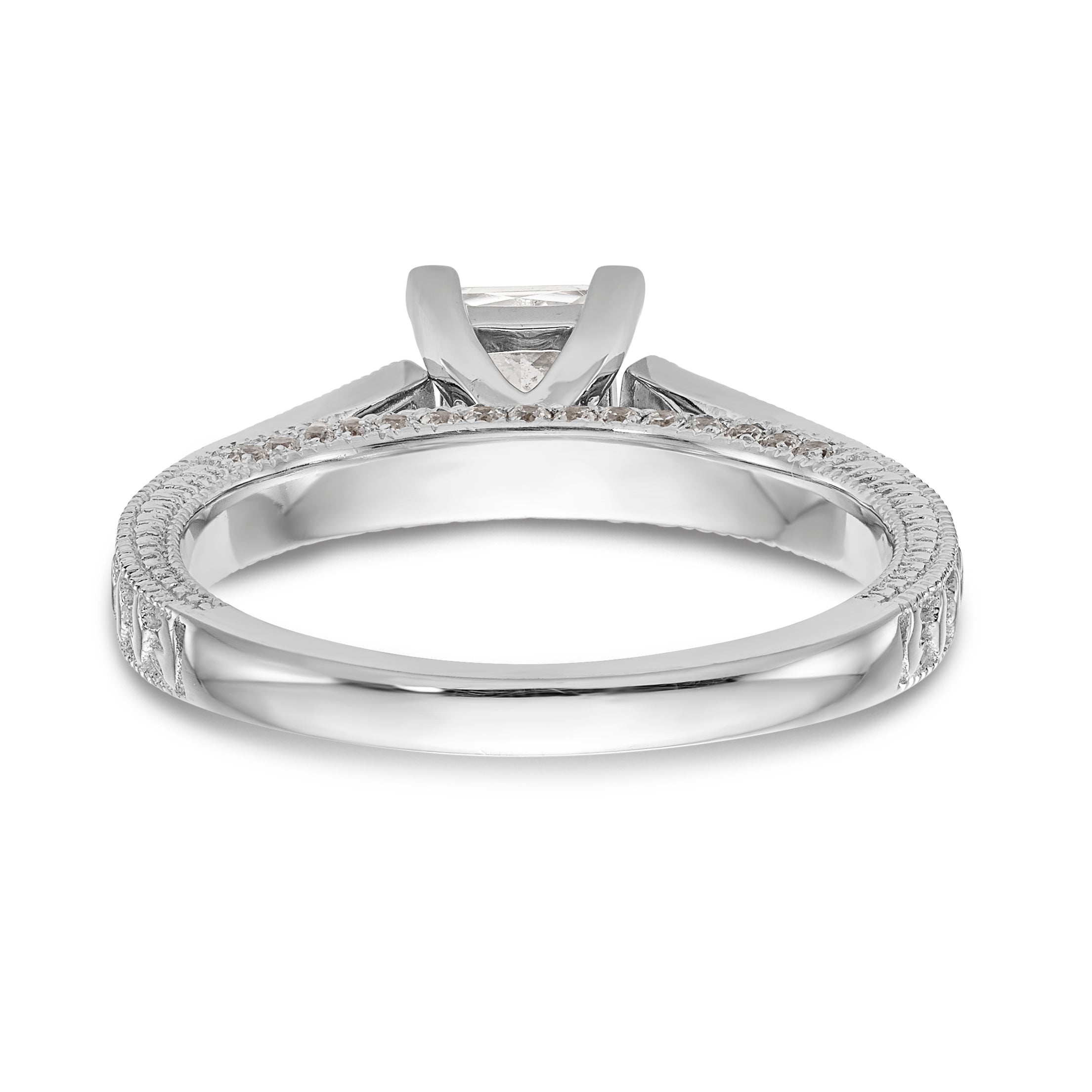14K Weißgold Verlobungsring mit simuliertem Diamanten