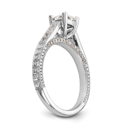 14K Weißgold Verlobungsring mit simuliertem Diamanten