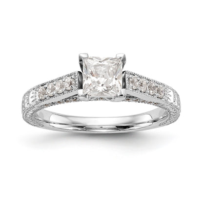 14K Weißgold Verlobungsring mit simuliertem Diamanten