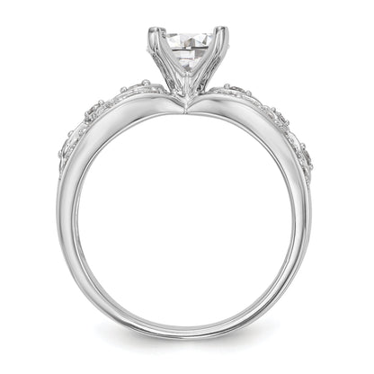 14K Weißgold Verlobungsring mit Diamant in Krappenfassung