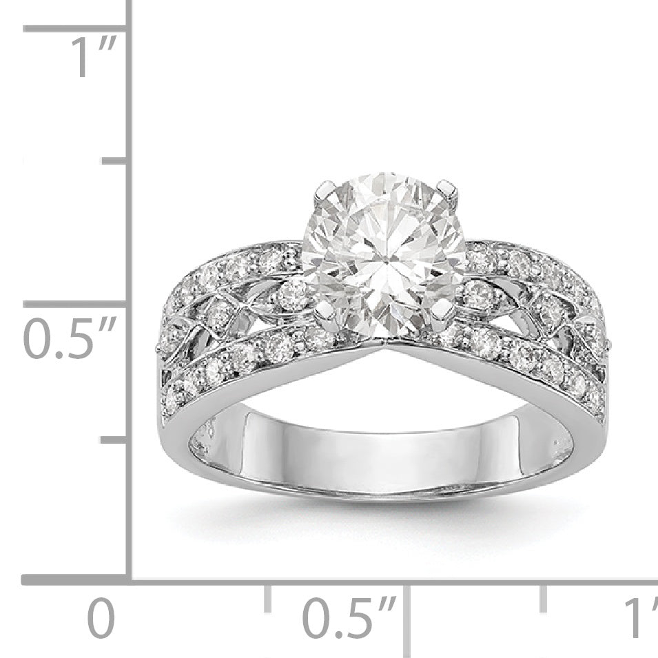 14K Weißgold Verlobungsring mit Diamant in Krappenfassung