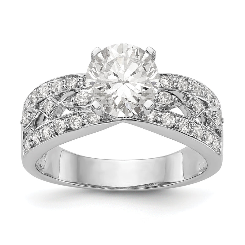 14K Weißgold Verlobungsring mit Diamant in Krappenfassung