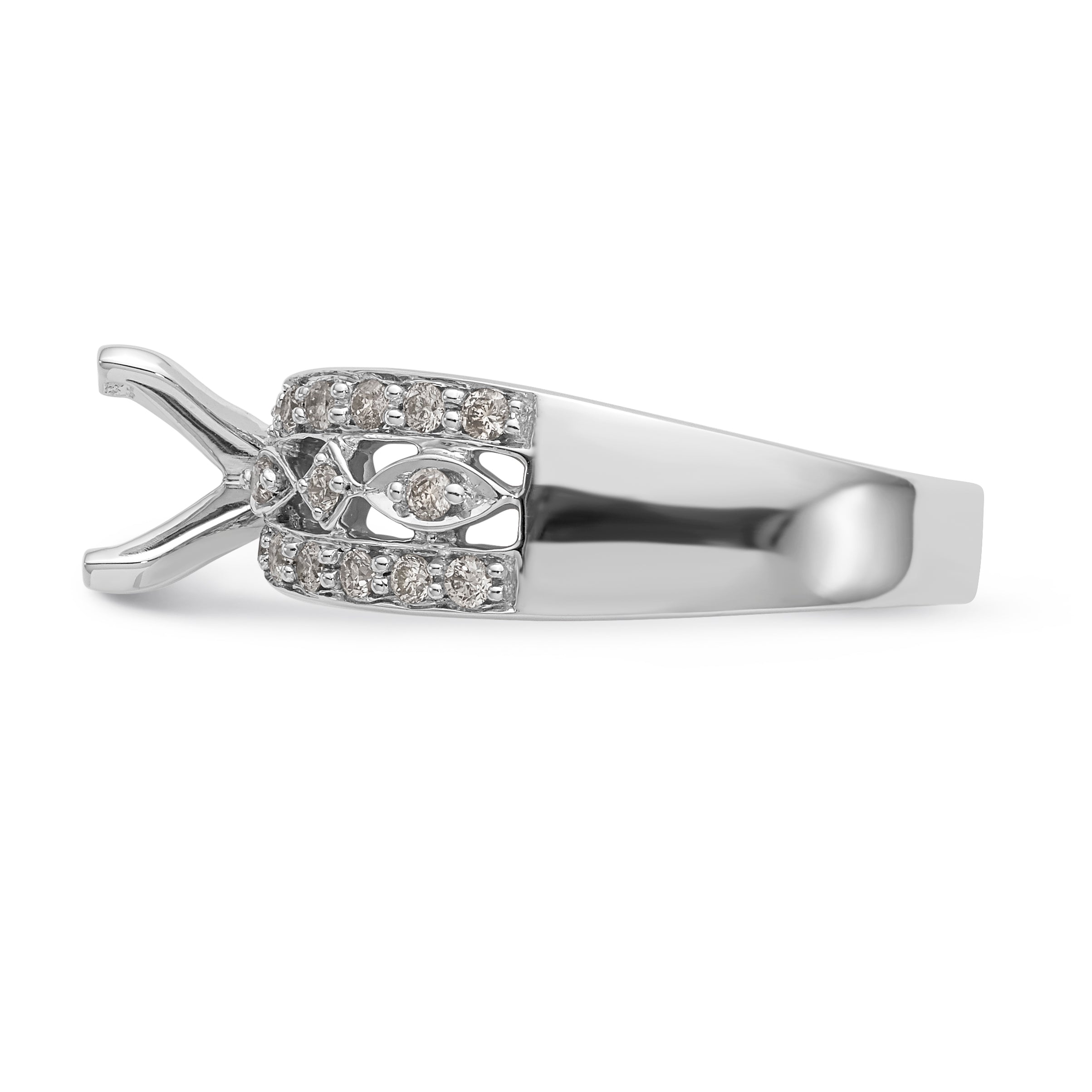 14K Weißgold Verlobungsring mit Diamant in Krappenfassung