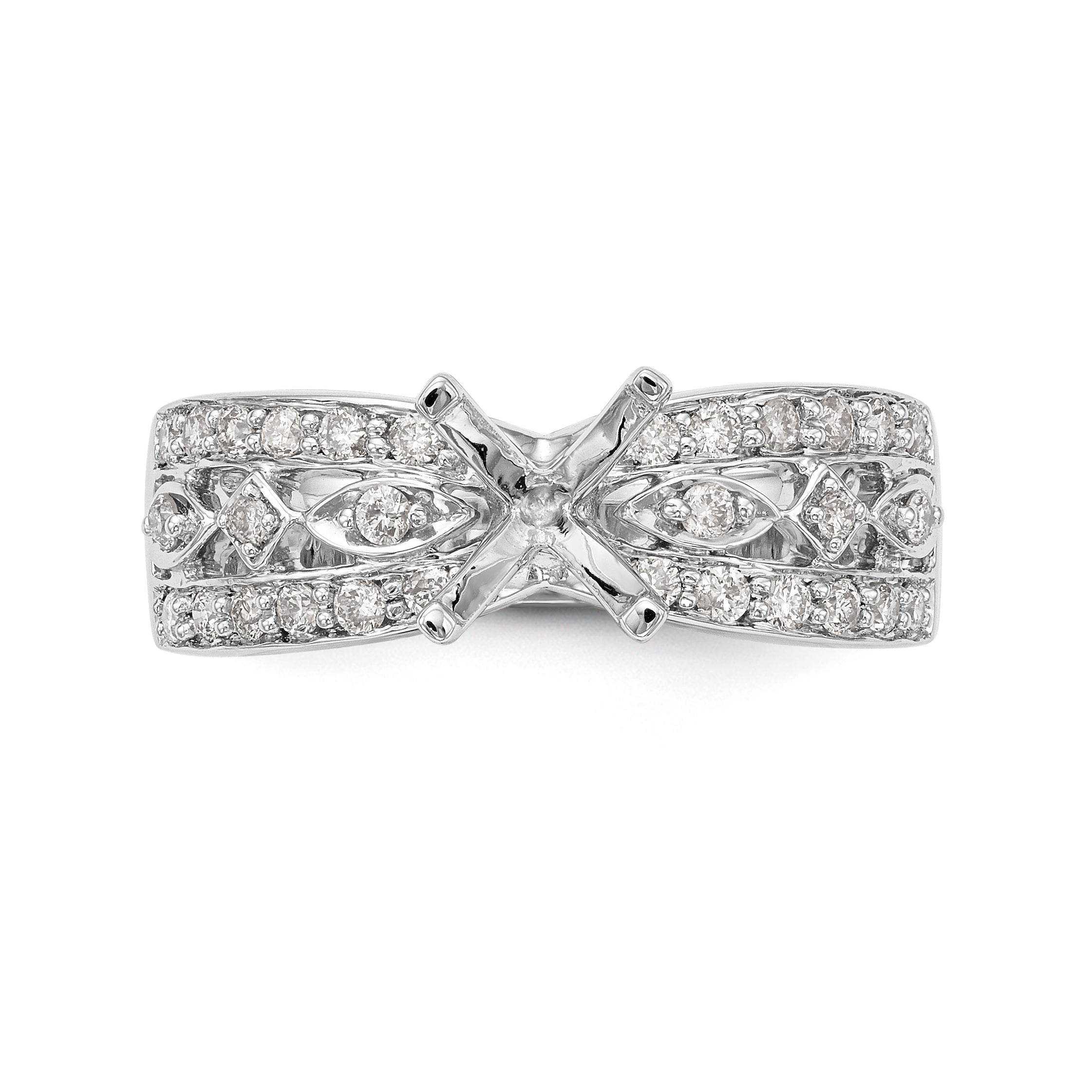 14K Weißgold Verlobungsring mit Diamant in Krappenfassung