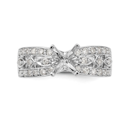 14K Weißgold Verlobungsring mit Diamant in Krappenfassung
