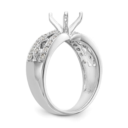 14K Weißgold Verlobungsring mit Diamant in Krappenfassung