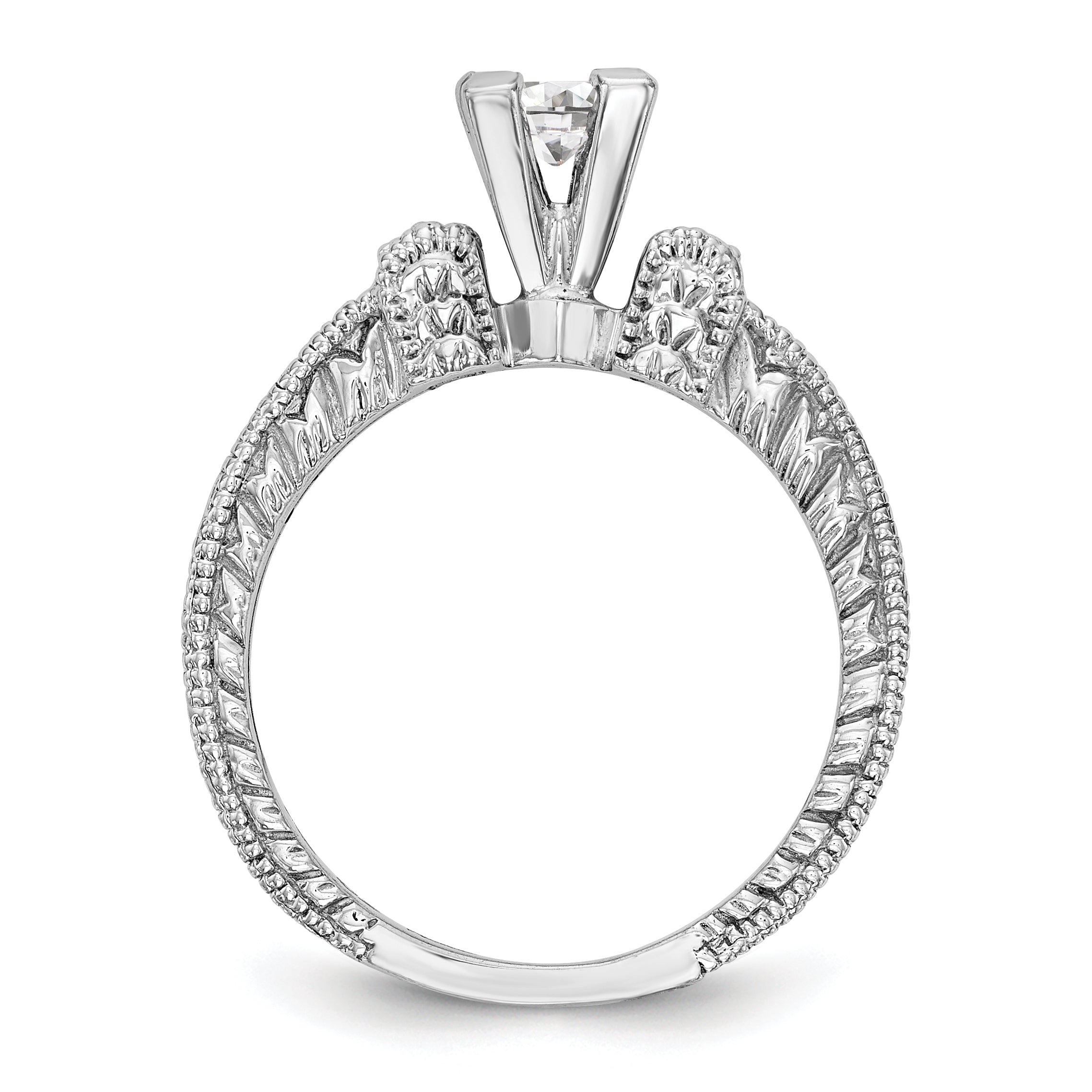 14K Weißgold Diamant-Verlobungsring mit Bypass-Fassung