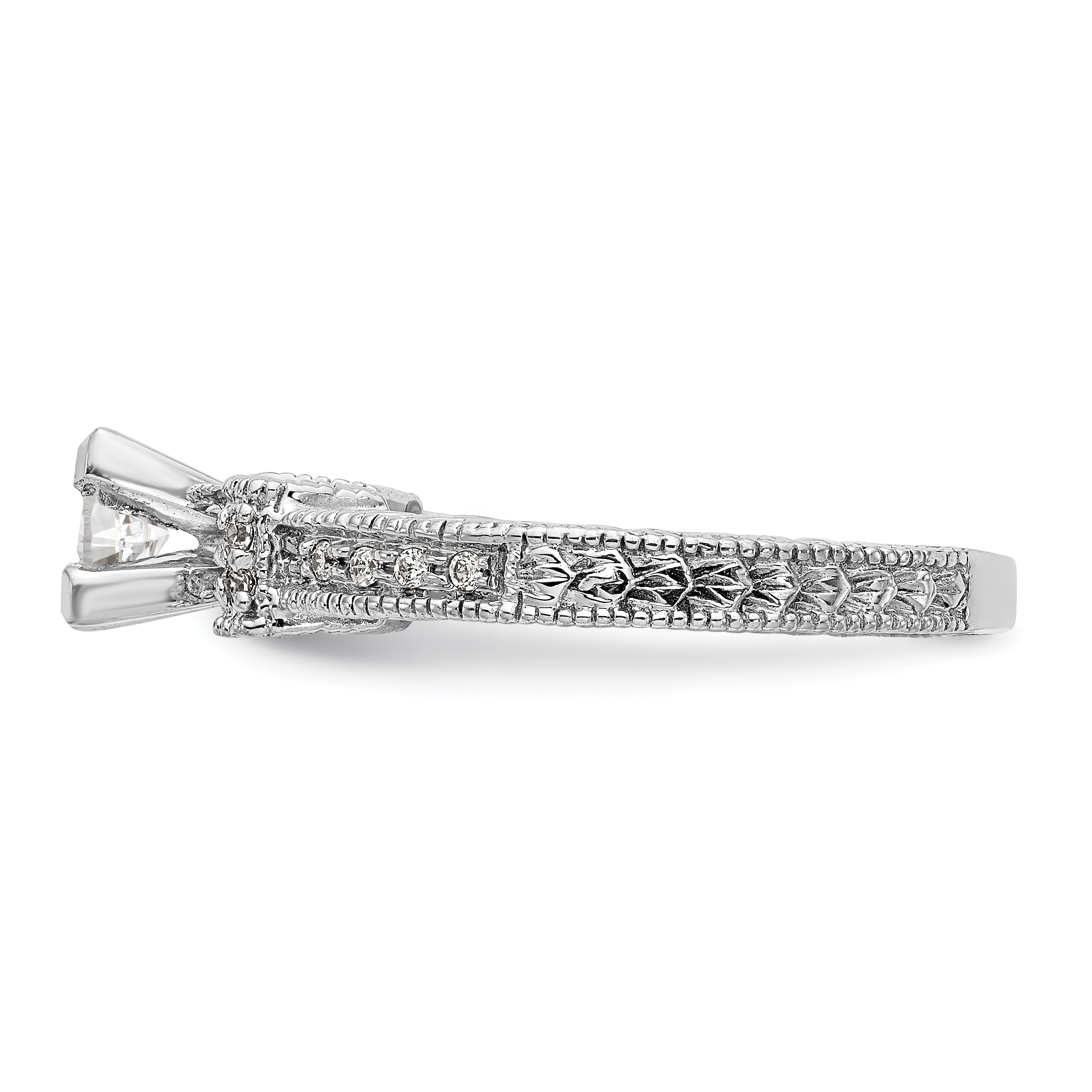 14K Weißgold Diamant-Verlobungsring mit Bypass-Fassung