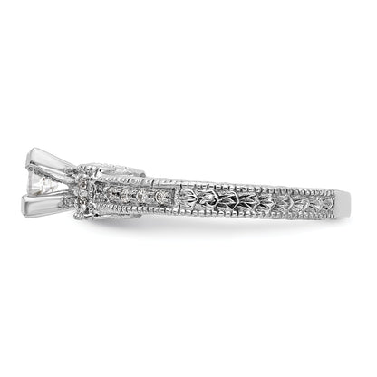 14K Weißgold Diamant-Verlobungsring mit Bypass-Fassung