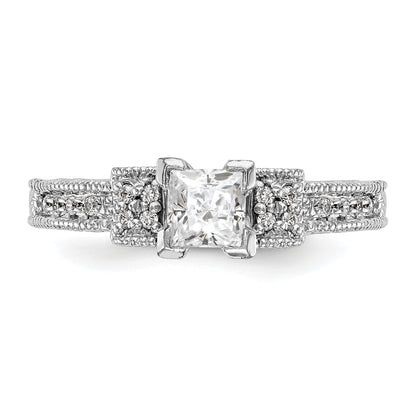 14K Weißgold Diamant-Verlobungsring mit Bypass-Fassung