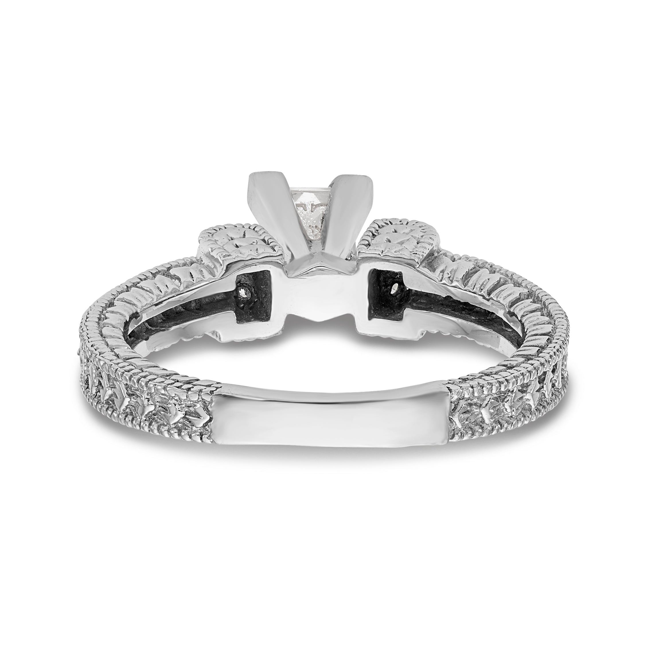14K Weißgold Diamant-Verlobungsring mit Bypass-Fassung