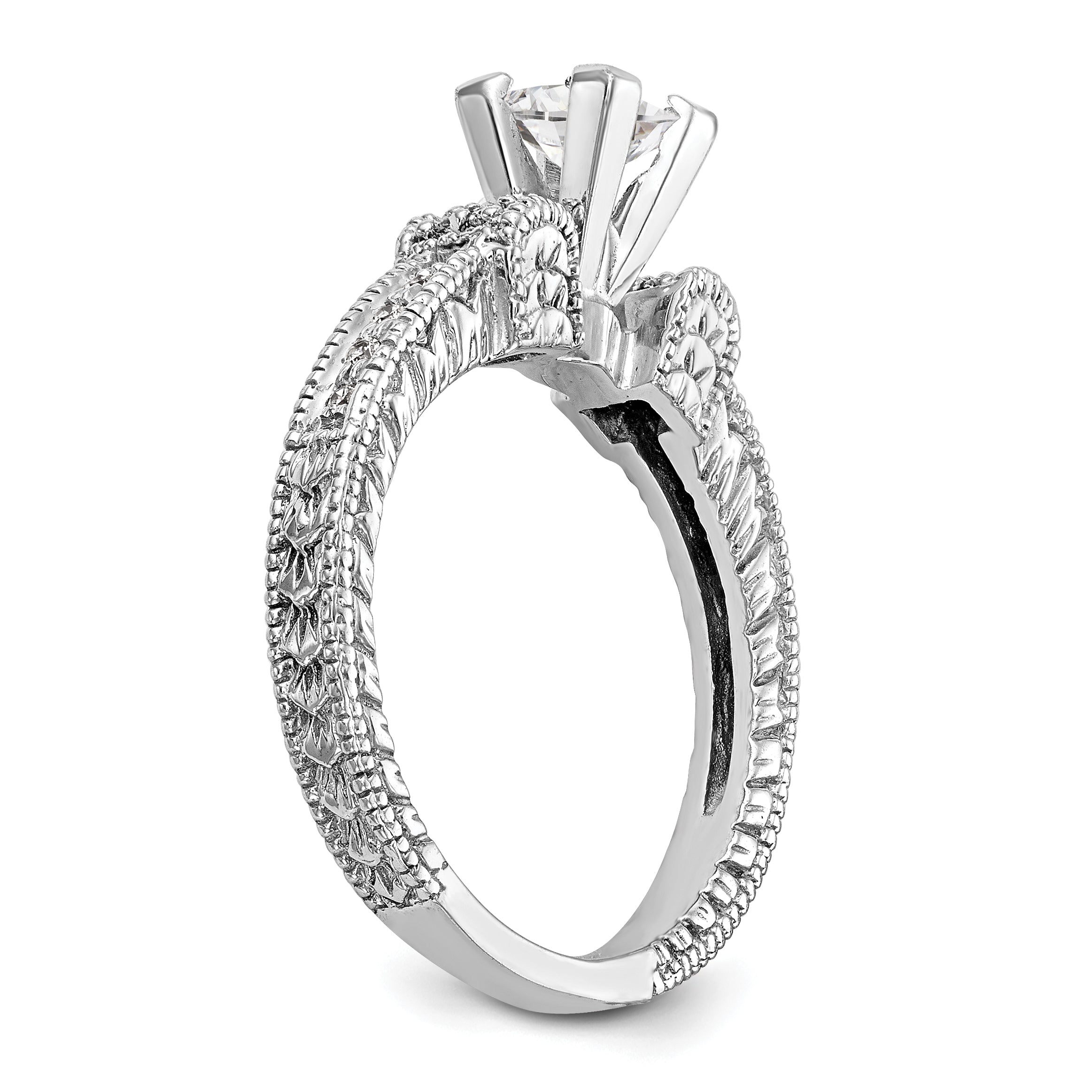 14K Weißgold Diamant-Verlobungsring mit Bypass-Fassung