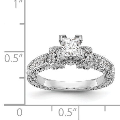 14K Weißgold Diamant-Verlobungsring mit Bypass-Fassung