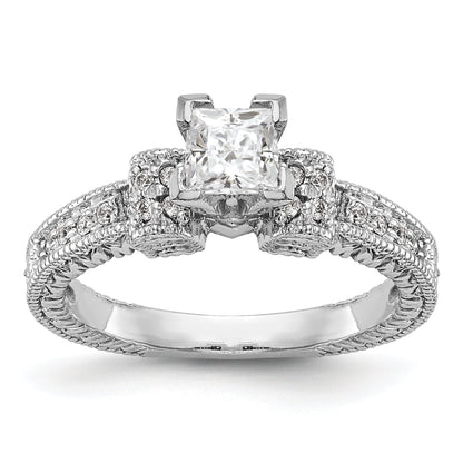 14K Weißgold Diamant-Verlobungsring mit Bypass-Fassung