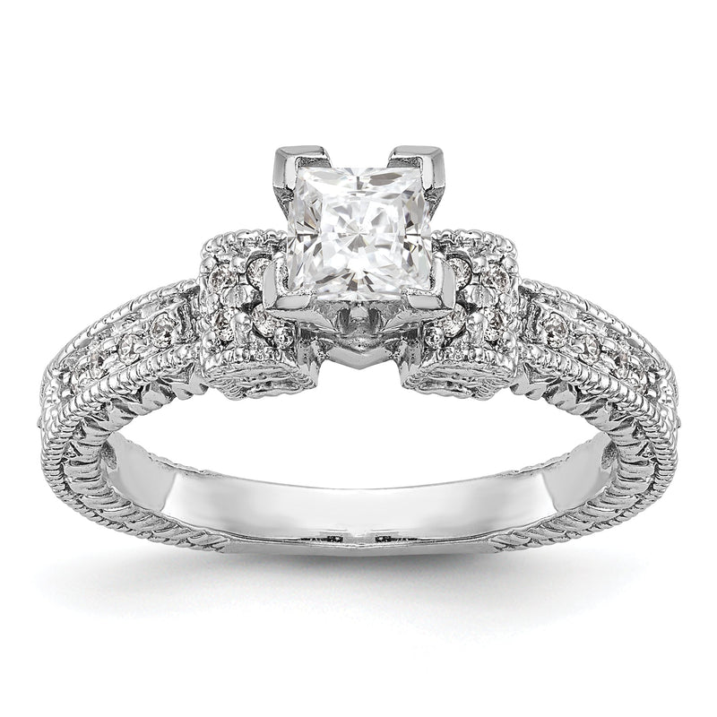 14K Weißgold Diamant-Verlobungsring mit Bypass-Fassung
