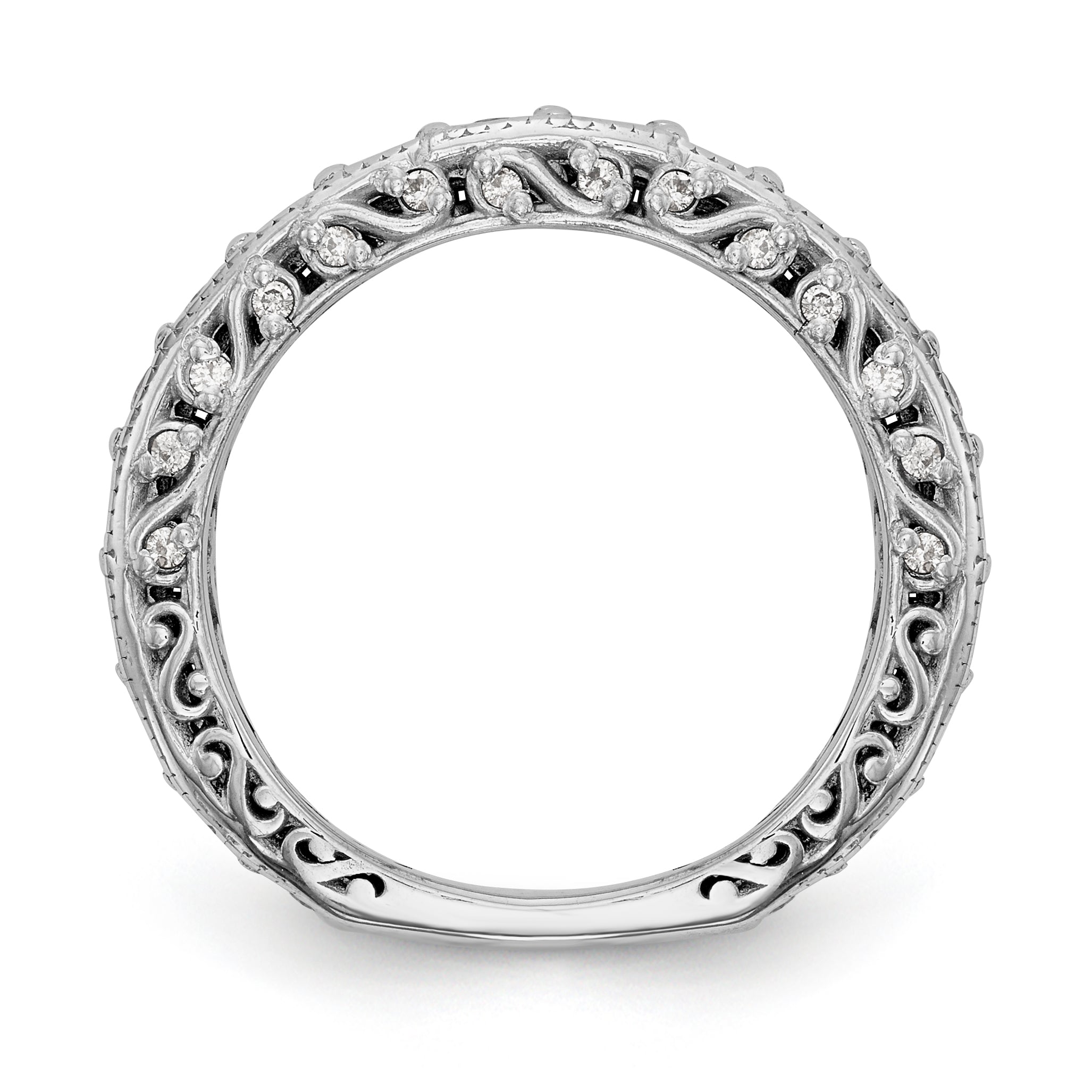 14K Weißgold Diamant-Trauring
