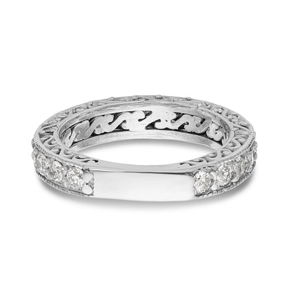 14K Weißgold Diamant-Trauring
