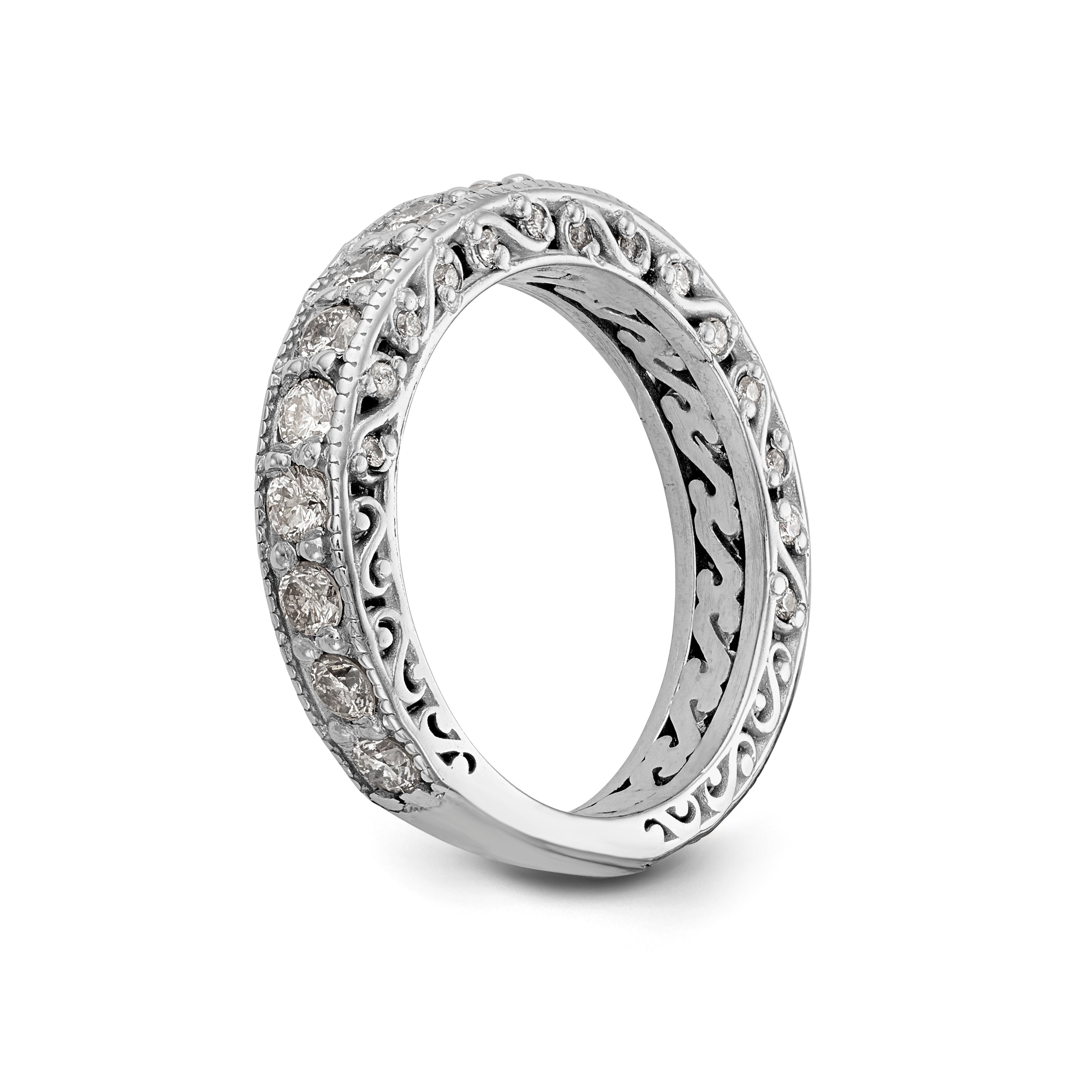 14K Weißgold Diamant-Trauring