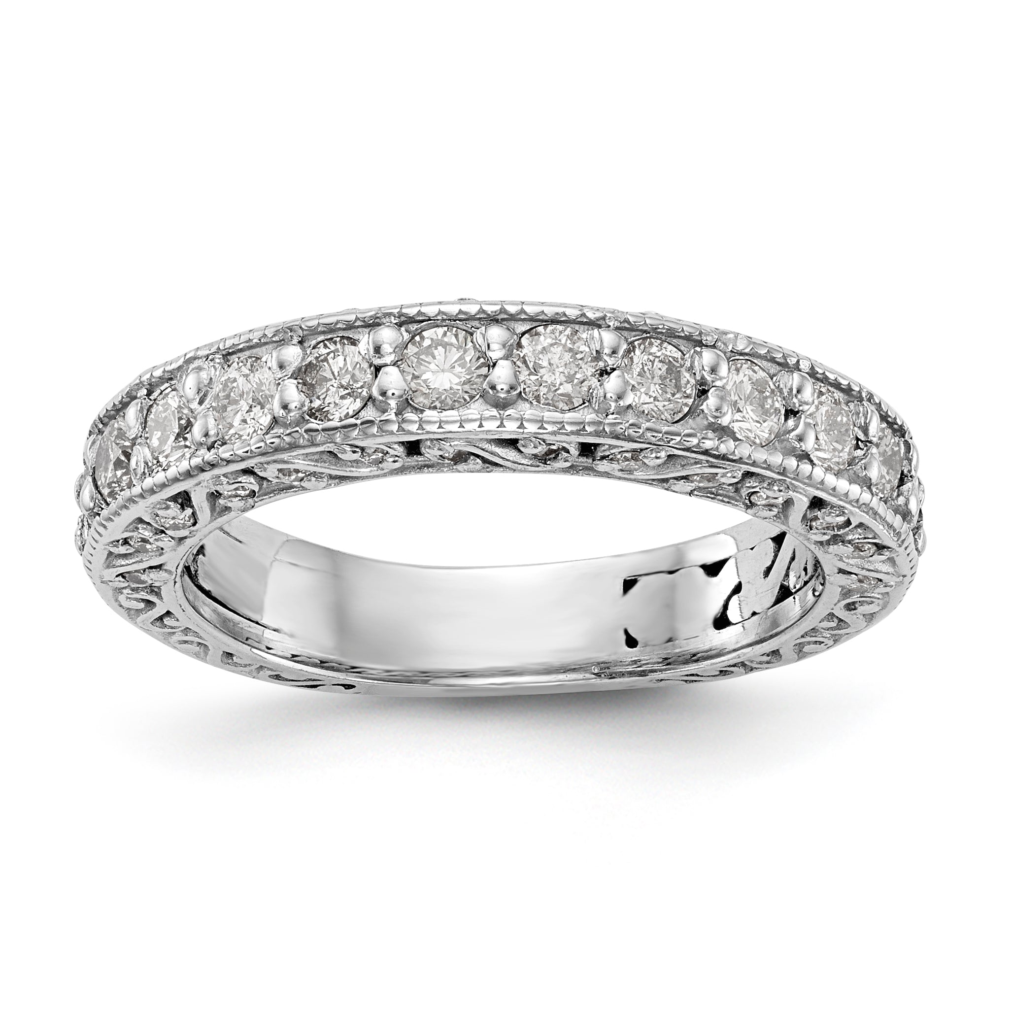 14K Weißgold Diamant-Trauring