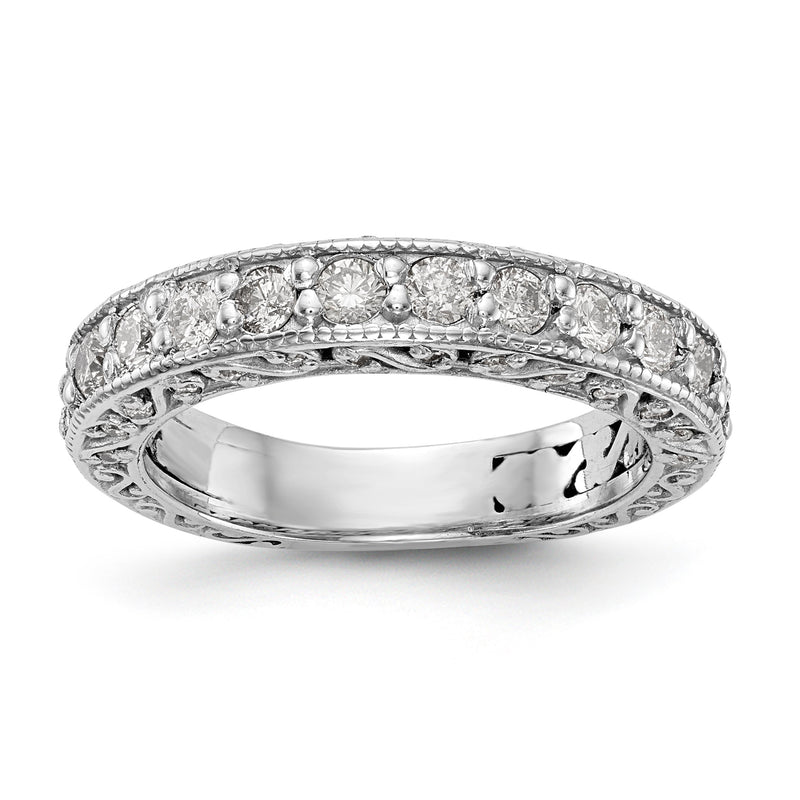 14K Weißgold Diamant-Trauring