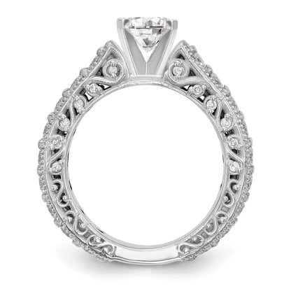 14K Weißgold Diamant-Verlobungsring mit Krappenfassung