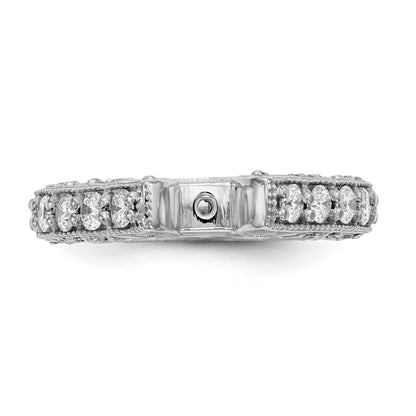 14K Weißgold Diamant-Verlobungsring mit Krappenfassung