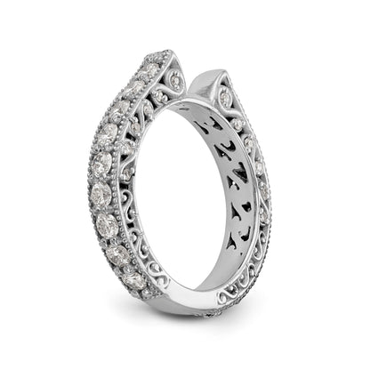 14K Weißgold Diamant-Verlobungsring mit Krappenfassung