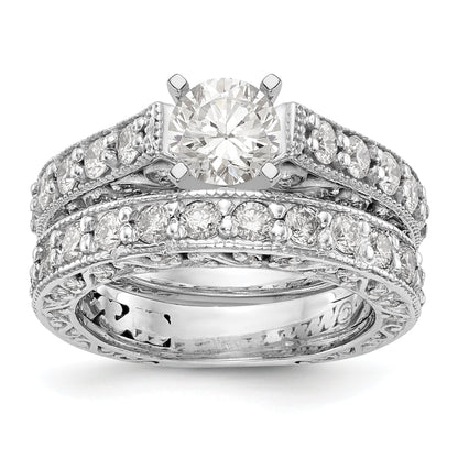 14K Weißgold Diamant-Verlobungsring mit Krappenfassung