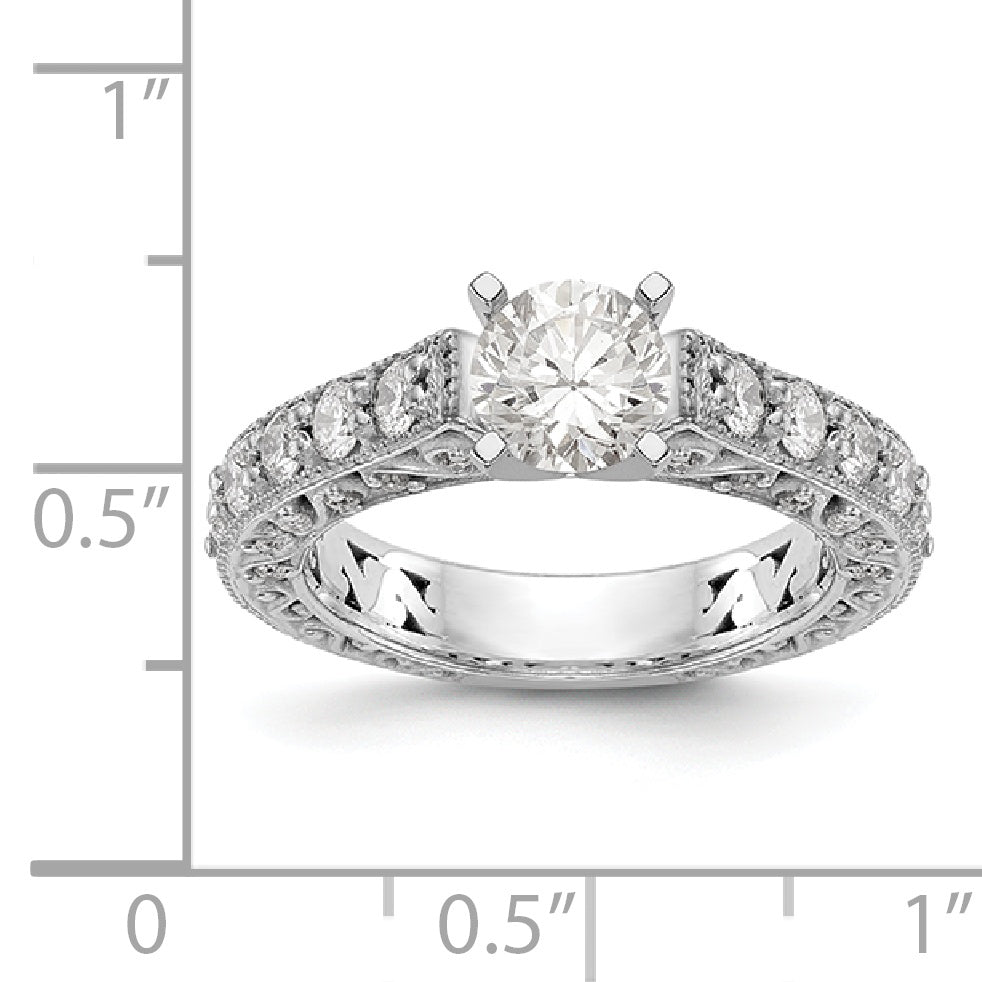 14K Weißgold Diamant-Verlobungsring mit Krappenfassung