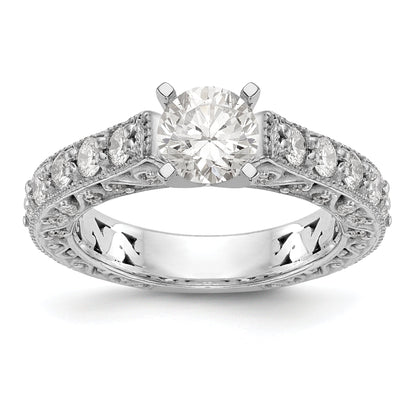 14K Weißgold Diamant-Verlobungsring mit Krappenfassung